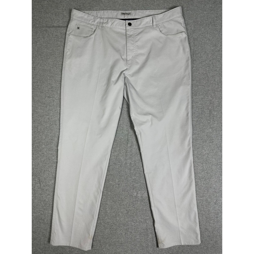 Peter Millar Golf Pant Mens 42x32 Light Tan EB66 Performance Five Pocket Trouser